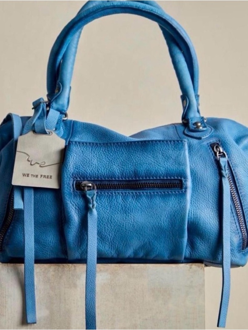 FREE PEOPLE WE THE FREE Baby  Emerson Tote in Blue, NWT -  SOLD OUT